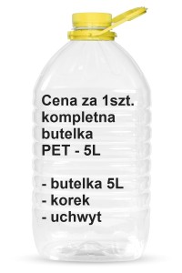 Butelka PET 5L z korkiem i uchwytem